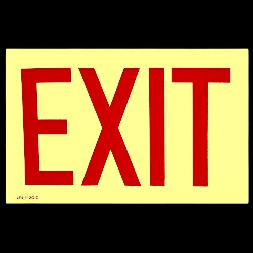Exit Glow In The Dark Vinyl Self Adhesive