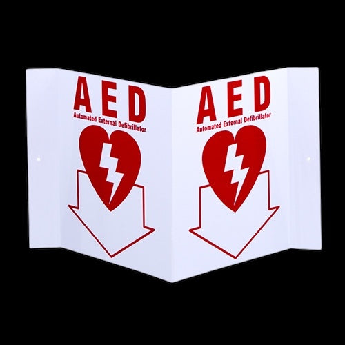 3-D Rigid Plastic Angle Sign AED